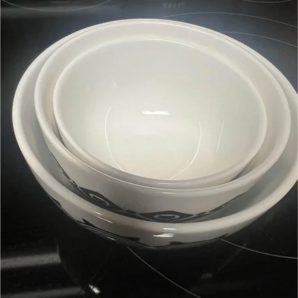 Set of Three Black and White Patterned Bowls - Picture 5 of 5